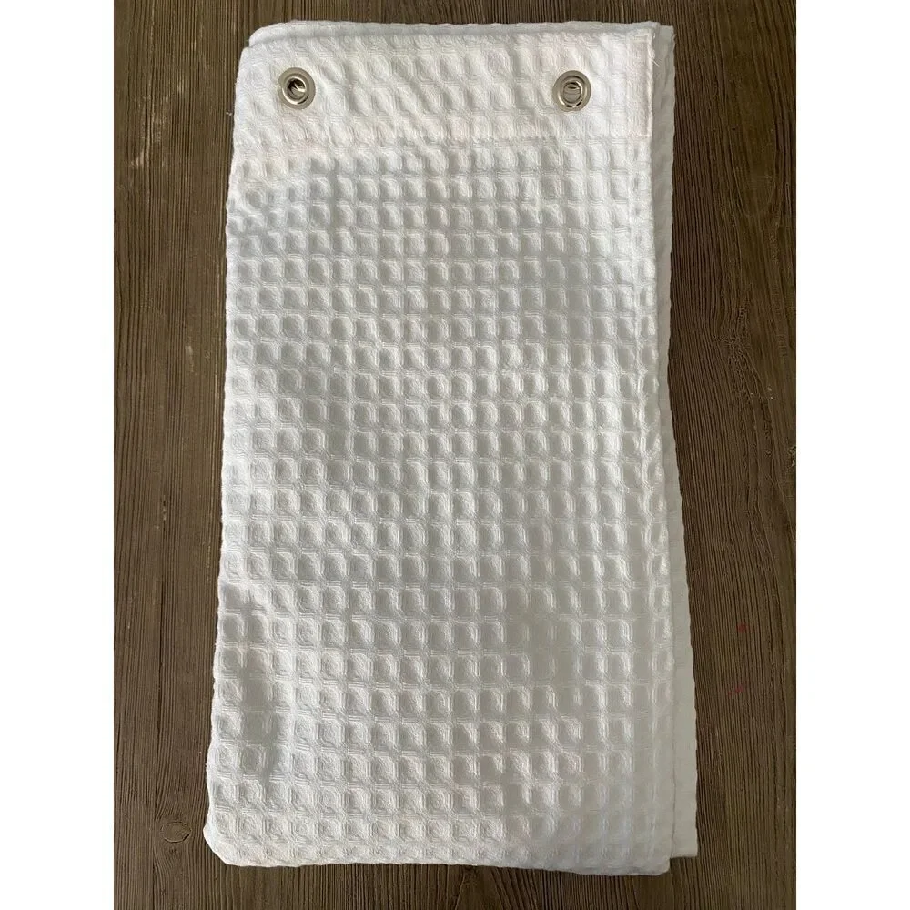Threshold Thick Waffle Weave Sour Cream Color Shower Curtain